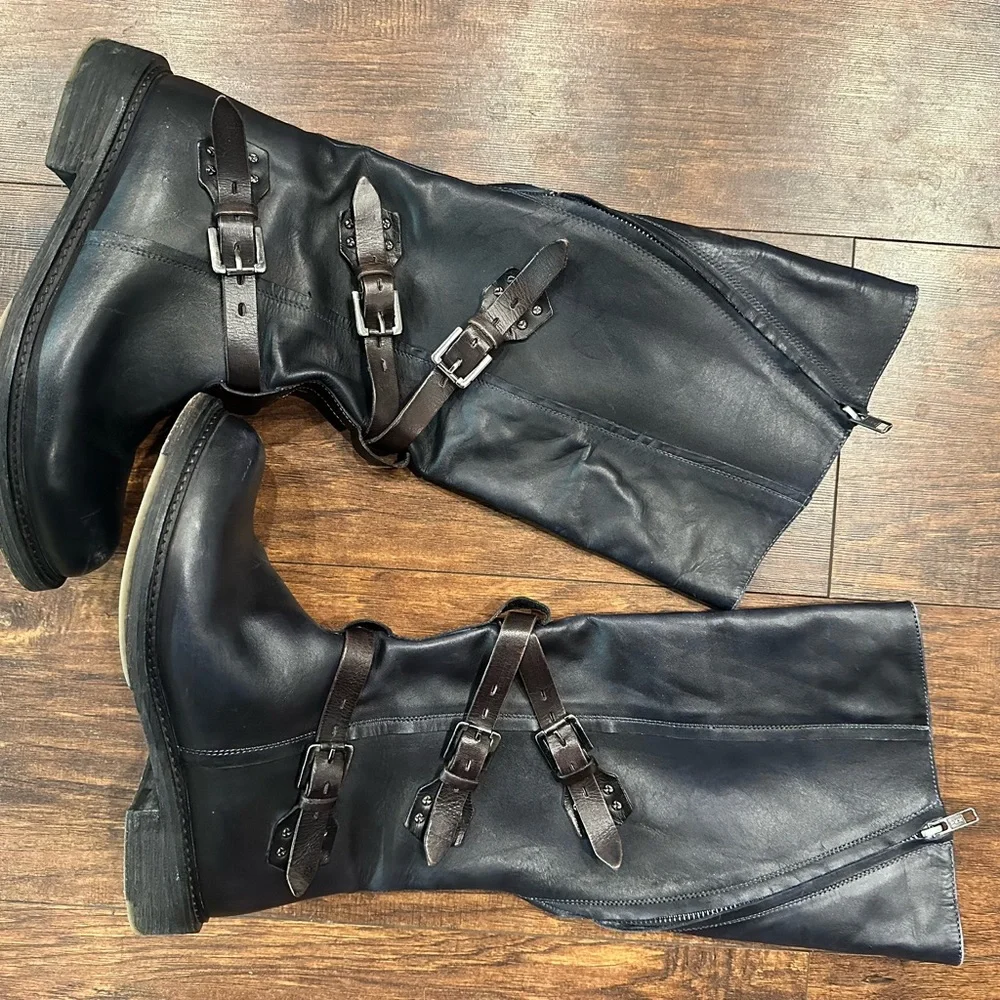 VINTAGE FOUNDRY CO Women's Jenny Riding Leather Boot Black US 8 M EU 38.5 UK 6